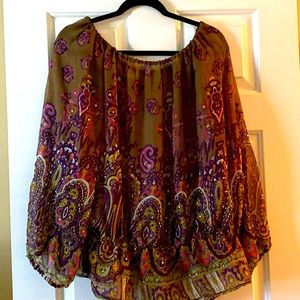 Lovely Wallis beaded blouse, size medium